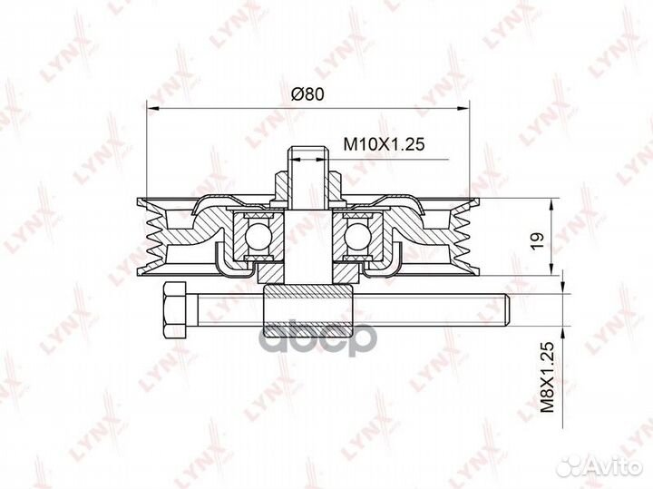 Ролик натяжной приводного ремня PB5021 lynxauto