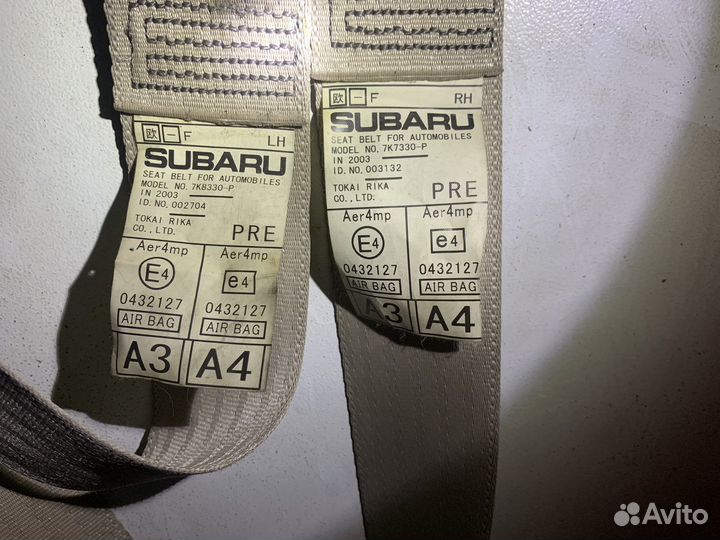 Ремни безопасности Subaru Legacy Outback B13