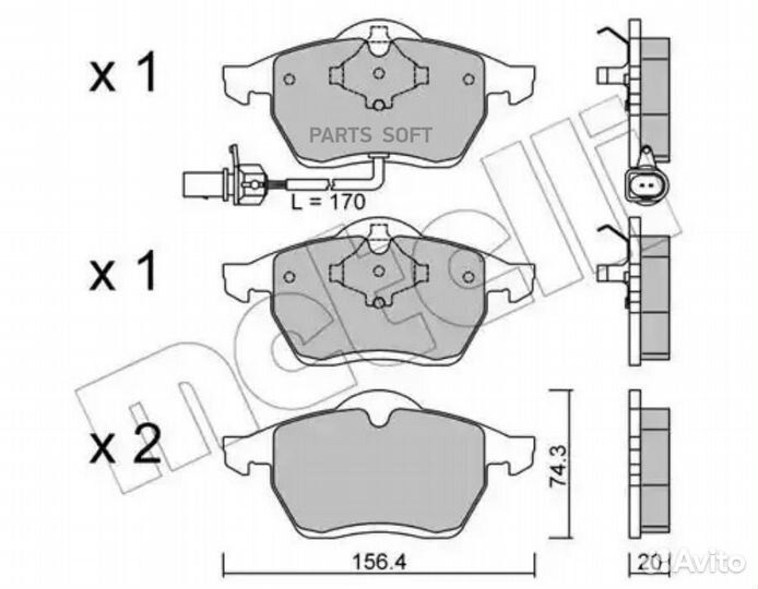 Metelli 22-0279-1 Колодки торм.пер