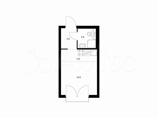 Квартира-студия, 20,4 м², 12/26 эт.