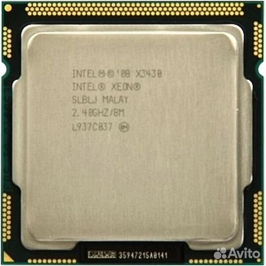 Процессор Intel Xeon X3430 (4C/4T, 2.40 GHz,8M Ca