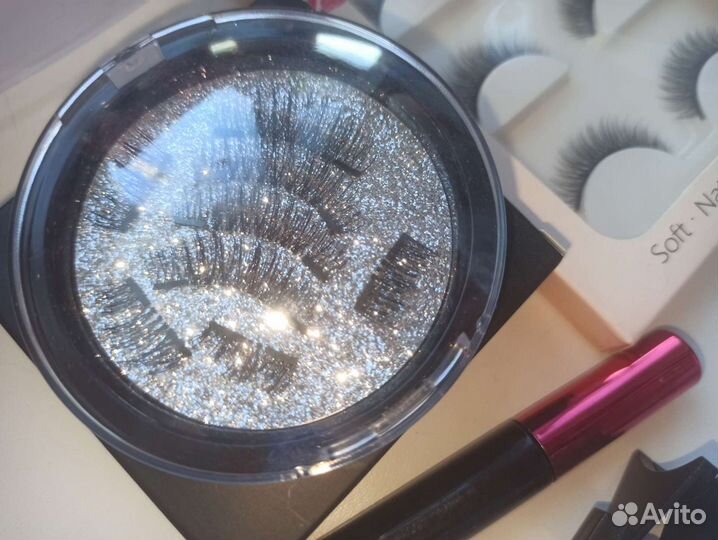 Ресницы магнитные и клеевые. Набор косметики