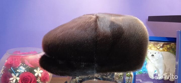 Мужская зимняя шапка-кепка из нерпы