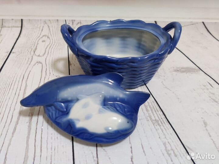 Икорница винтажная фарфор Пролетарий СССР