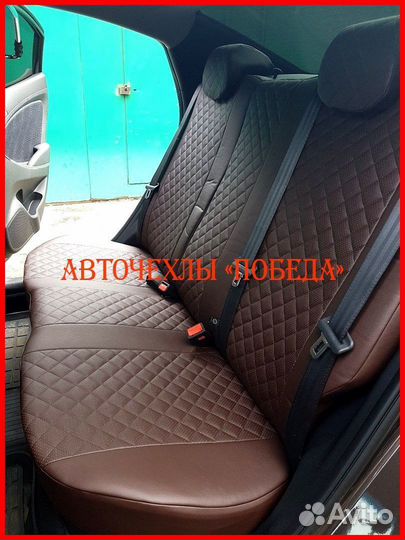 Чехлы Hyundai Solaris 1 Hb из экокожи шоколадные