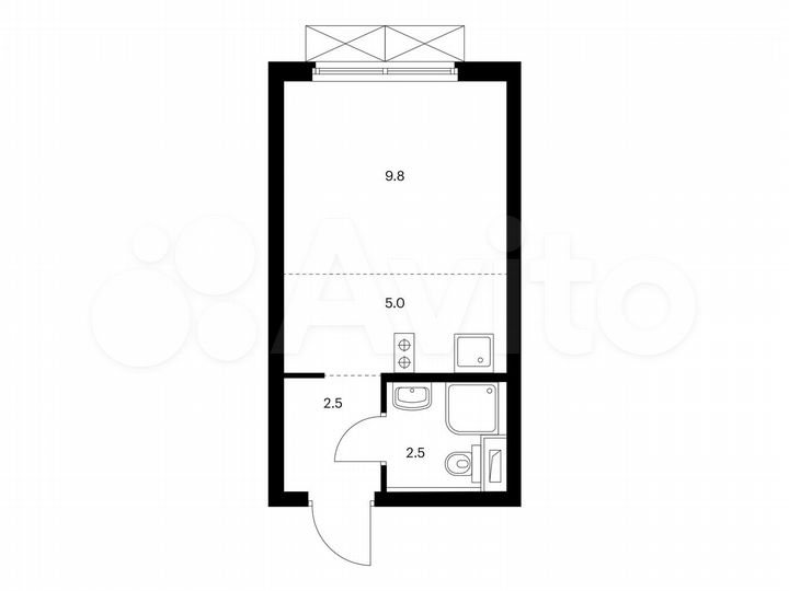 Квартира-студия, 19,8 м², 2/33 эт.