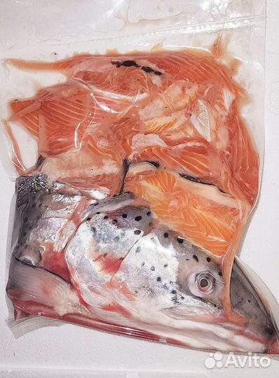 Суповой набор для ухи. Головы лососевые. Брюшки