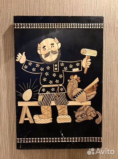 Деревянное панно инкрустация