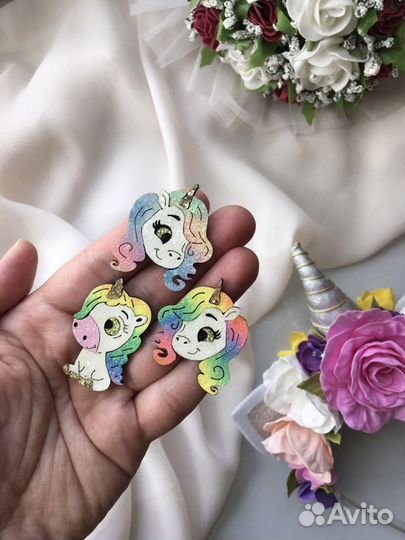 Ободок единорога. повязка единорог. Заколки