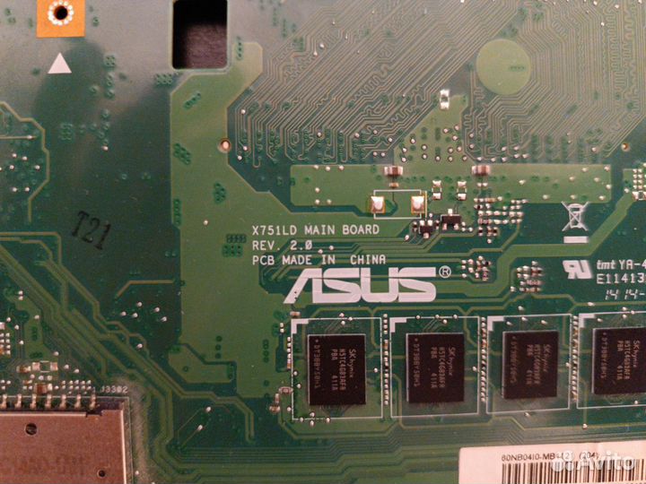 Материнская плата Asus X751LD под восстановление
