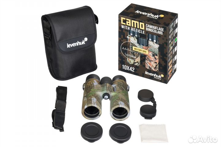 Бинокль Levenhuk Camo Grass 10x42 с сеткой