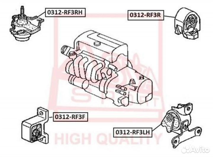 Asva 0312-RF3R подушка двигателя задняя перед