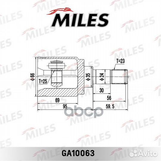 ШРУС honda CR-V 2.0 97-06 внутр. ga10063 Miles