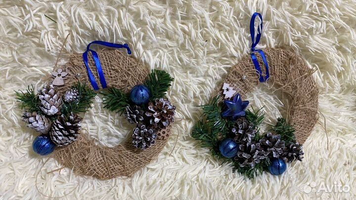 Новогодний венок ручной работы