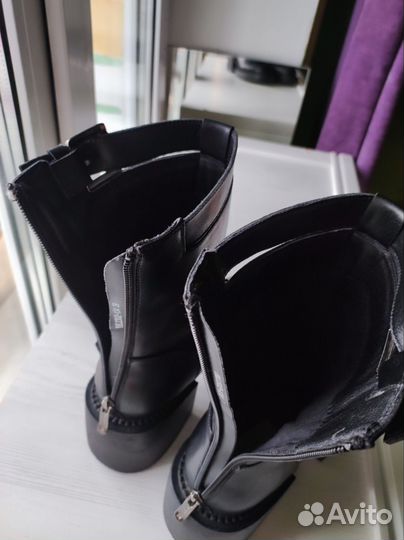Полусапоги натуральная кожа чёрные 39