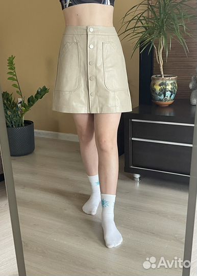 Юбка кожаная