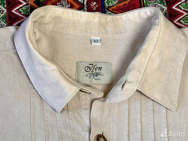 Баварская рубашка,ог.132, винтаж, эдельвейсы