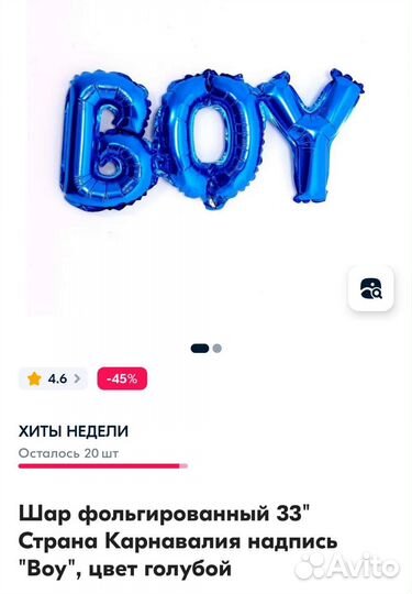 Шар фольгированный Boy
