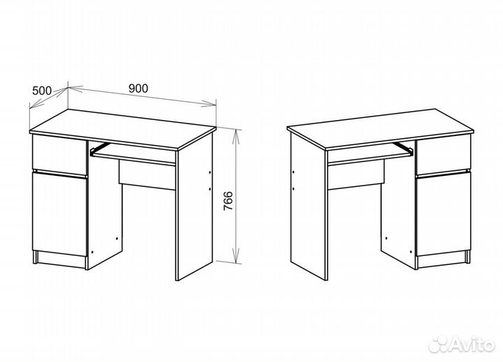 Письменный стол мори мс-1