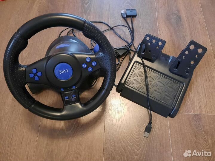 Игровой руль с педалями для пк
