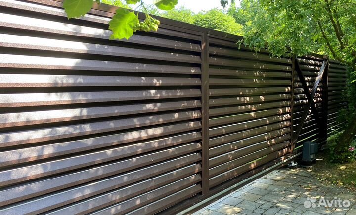 Забор жалюзи шоколад