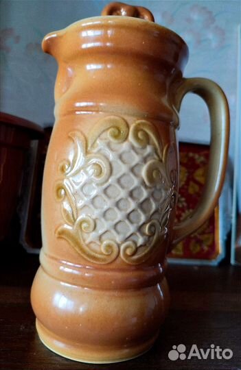 Горшок керамический винтаж и кувшин