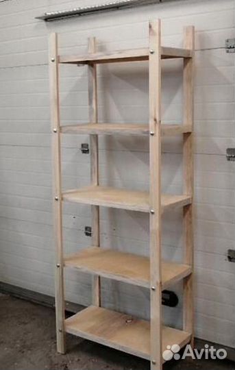 Стеллаж 5 полок дерево 75х30х180 разборный