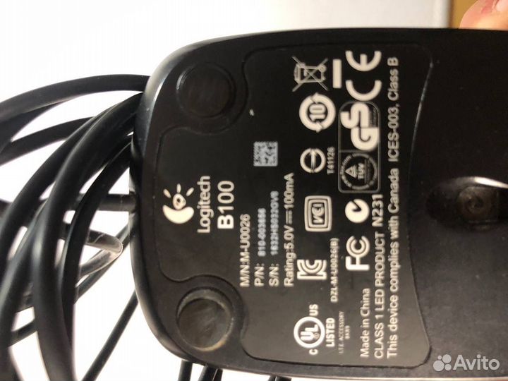Мышь logitech b100