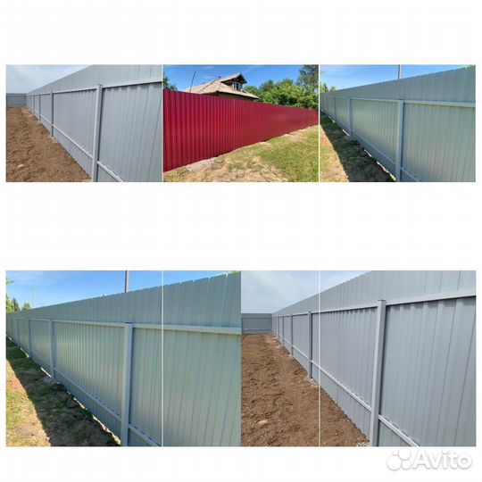 Забор из профнастила откатные ворота