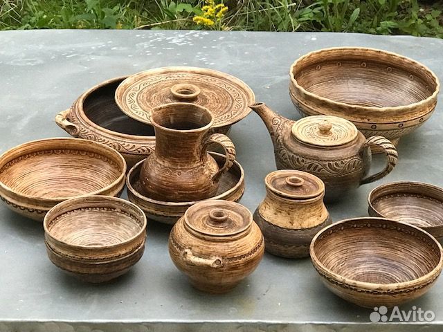 Посуда керамика лощеная