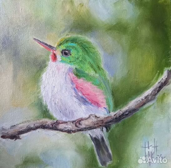 Картина маслом на холсте, птицы