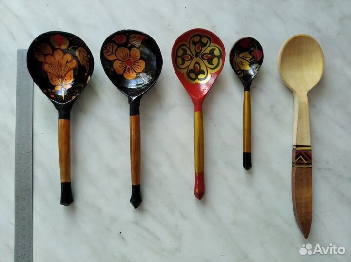 Деревянные ложки. Хохлома. СССР