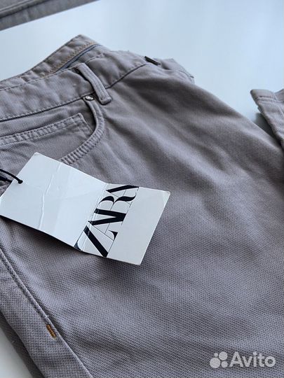 Мужские брюки zara серые скини (зауженные)
