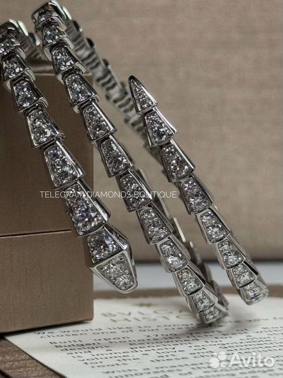 Браслет bvlgari serpenti белое золото 750