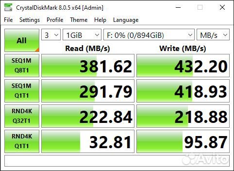 1TB Intel 2.5 SSD, SATA, 100%