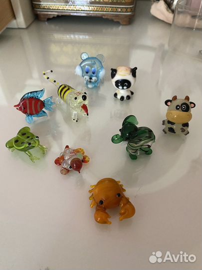 Стеклянные фигурки животных