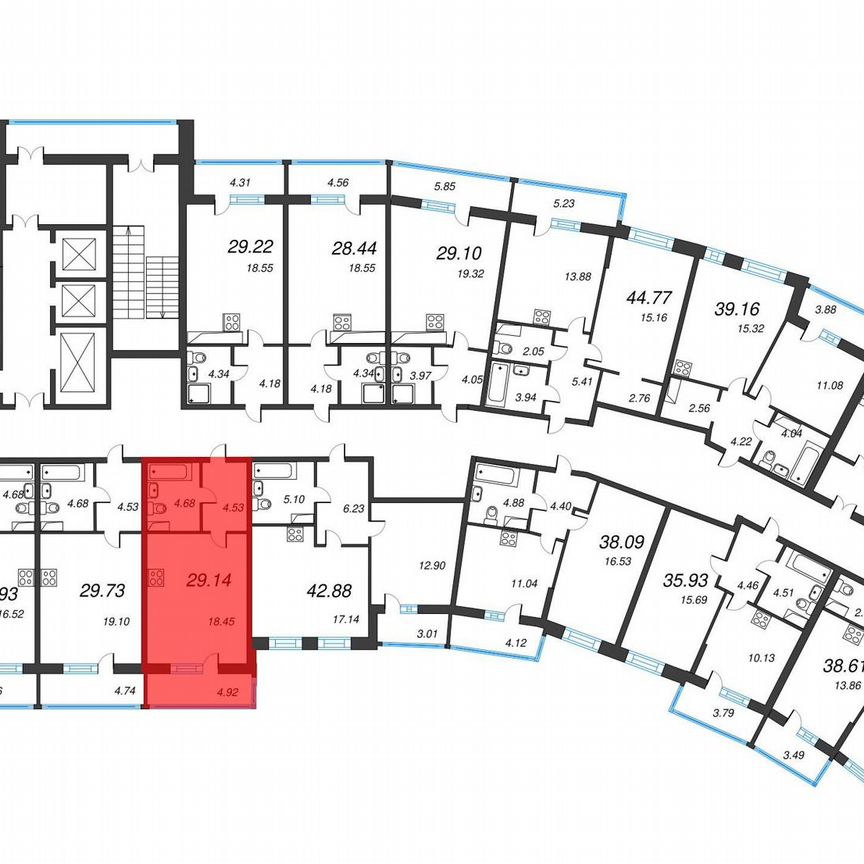 Квартира-студия, 32,6 м², 4/22 эт.