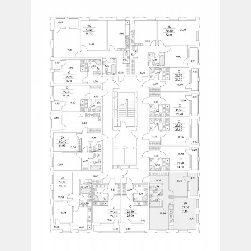 2-к. квартира, 22,9 м², 10/13 эт.