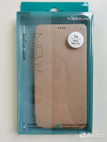 Чехол книжка Xiaomi Redmi Note 6 Pro золотистый