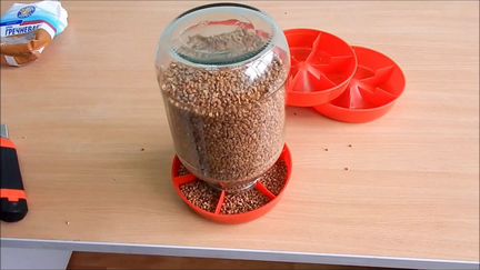 Кормушка для кур под стеклянную банку
