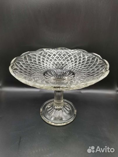 Ваза на ножке Конфетница Стекло СССР