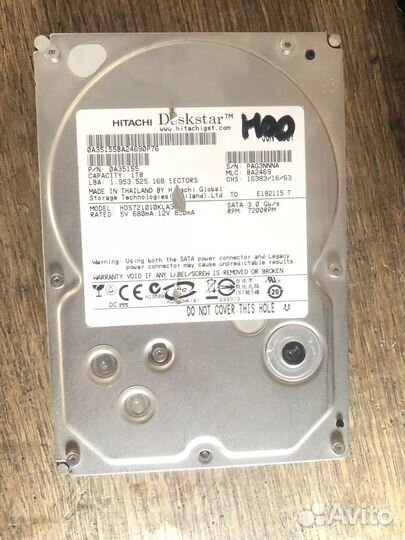 Жесткий диск hitachi deskstar на 1тб HDD