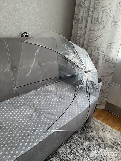 Зонт трость прозрачный