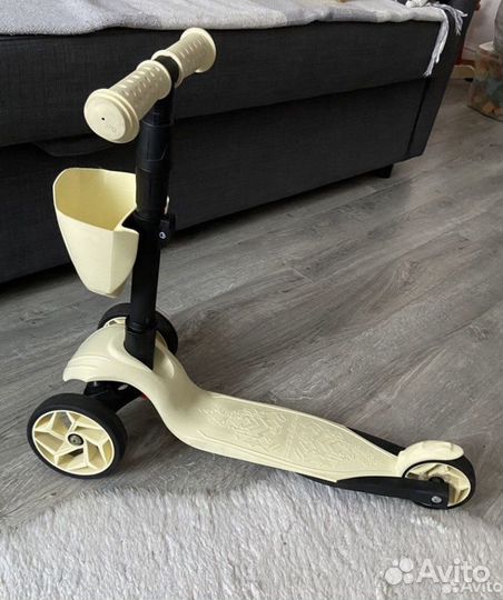 Самокат трехколесный alfa mini с корзинкой