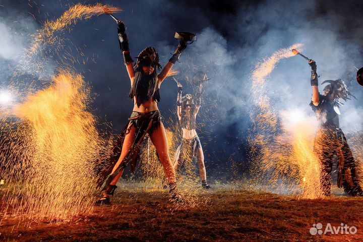 Огненное, световое, барабанное шоу