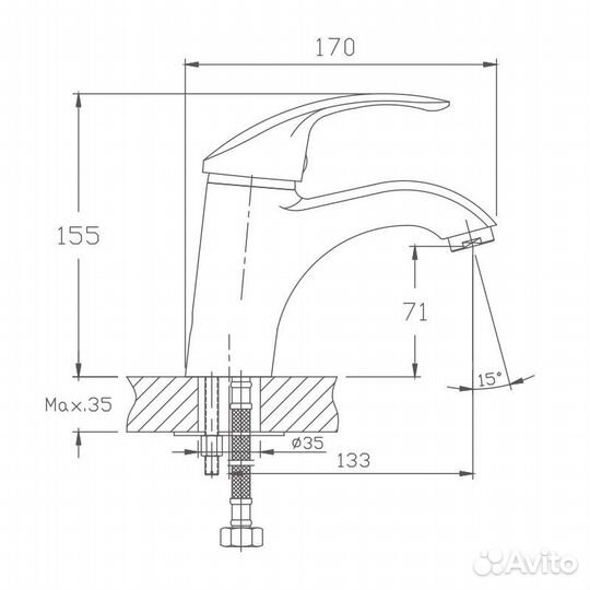 Смеситель для раковины Haiba hb1021 Хром