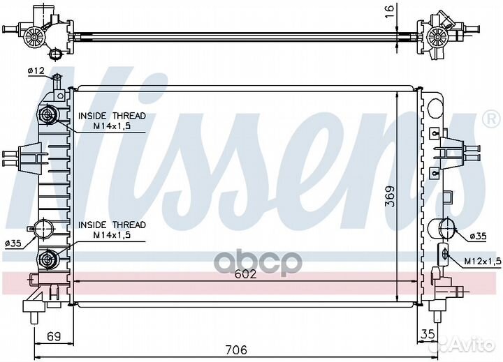 Радиатор 602x369 630702 Nissens