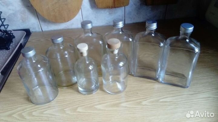 Банка бутылка стекло с крышкой пробкой 8 шт