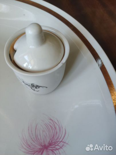 Блюдо kahla, Чайка, супница Богемия, блюдца СССР