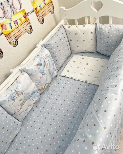 Комлект в кроватку для мальчика premium